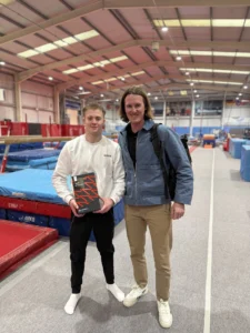 ISOBAR team member with Olymian Luke Whitehouse at Leeds Gymnastics Club