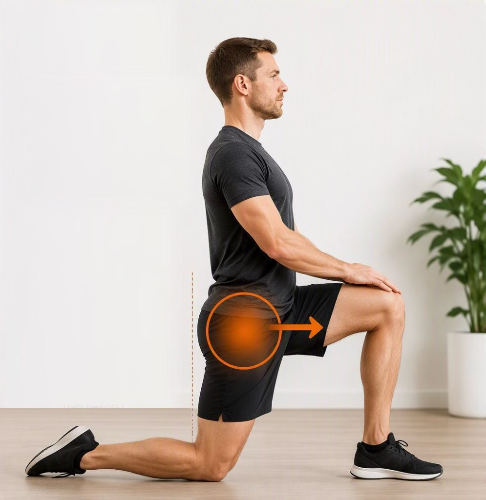Hip extension self-assessment test 2 - half-kneeling check