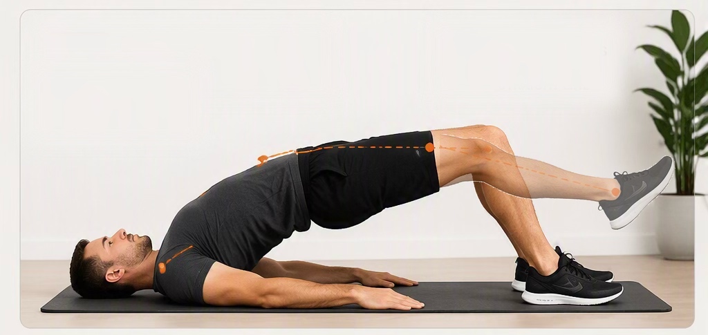 Hip extension self-assessment test 3 - single-leg bridge